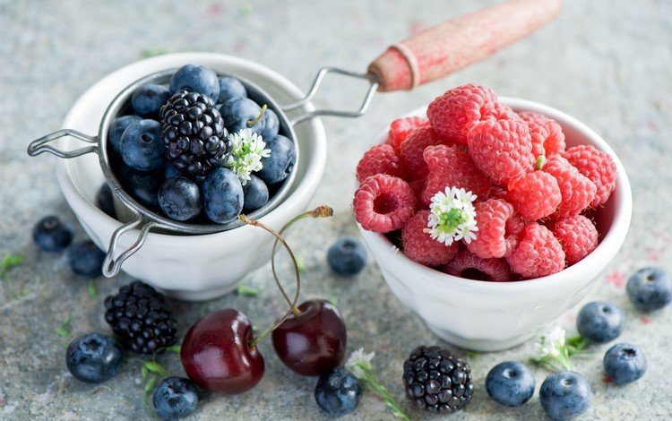 малина, черешня, ягоды, вишня, черника, посуда, ежевика, anna verdina, raspberry, cherry, berries, blueberries, dishes, blackberry