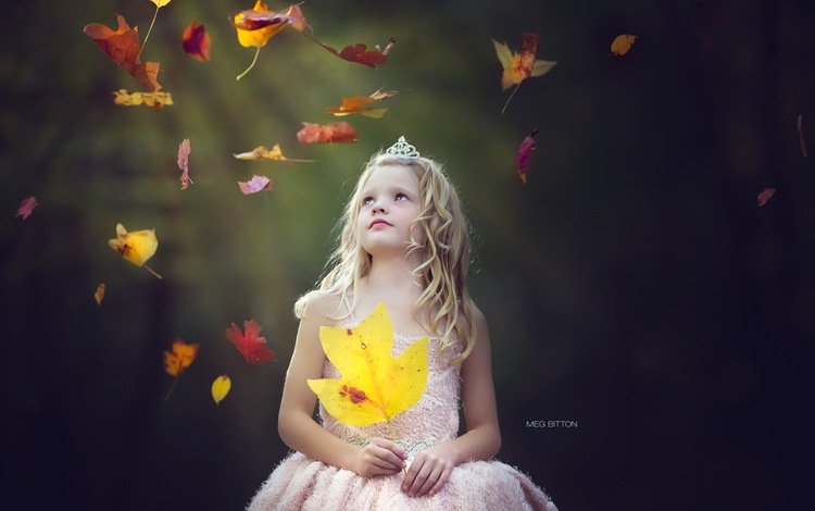 листья, настроение, осень, дети, девочка, leaves, mood, autumn, children, girl
