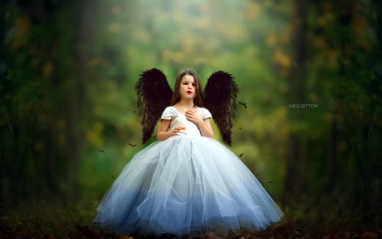 фон, платье, крылья, дети, девочка, ангел, background, dress, wings, children, girl, angel