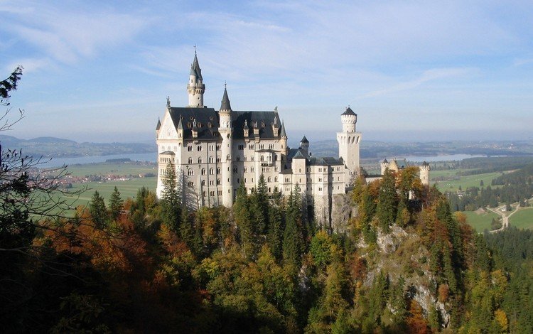 пейзаж, замок, германия, нойшванштайн, замок нойшванштайн, landscape, castle, germany, neuschwanstein, neuschwanstein castle