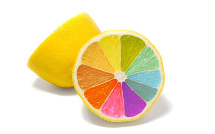 разноцветный, лимон, красочный, компьютерная графика, раминимализм, colorful, lemon, computer graphics, remineralizer