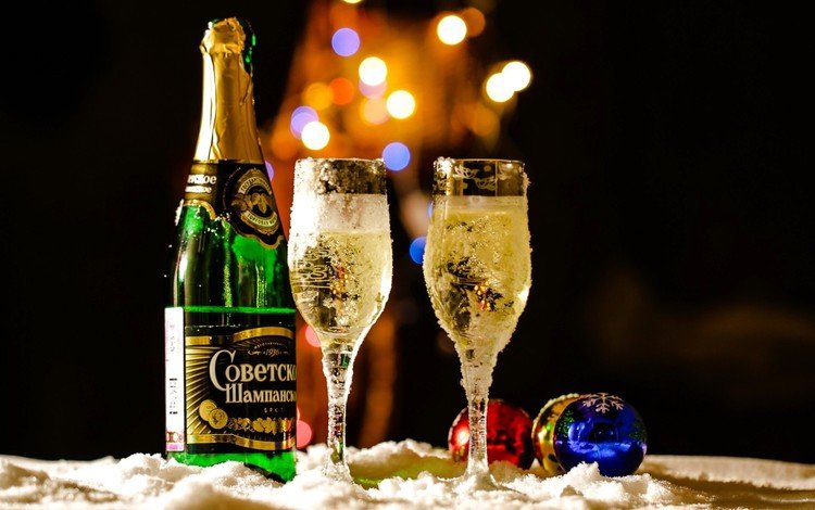 новый год, бокалы, праздник, шампанское, огоньки, new year, glasses, holiday, champagne, lights