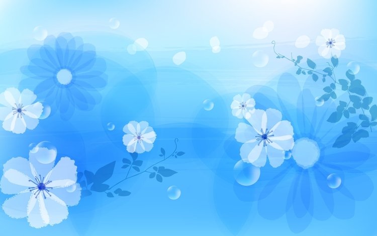 цветы, рисунок, абстракция, фон, синий, синяя, flowers, figure, abstraction, background, blue