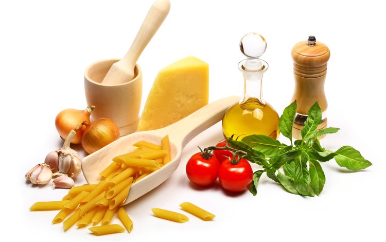 лук, сыр, масло, помидоры, чеснок, макароны, bow, cheese, oil, tomatoes, garlic, pasta