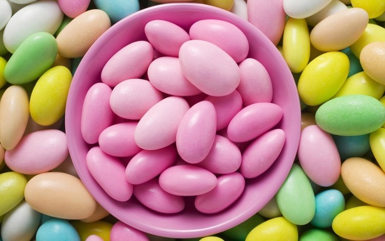 разноцветные, конфеты, сладости, розовые, желтые, зеленые пасхальные, colorful, candy, sweets, pink, yellow, easter