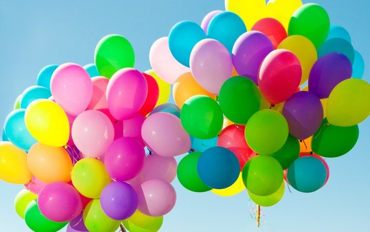 небо, шары, разноцветные, неба, воздушные шарики, аэростаты, довольная, красочная, the sky, balls, colorful, sky, balloons, happy