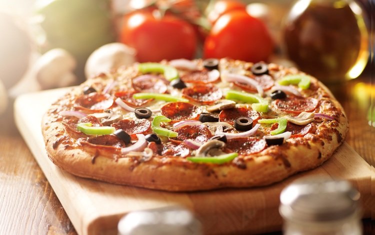 колбаса, оливки, перец, пицца, начинка, sausage, olives, pepper, pizza, filling