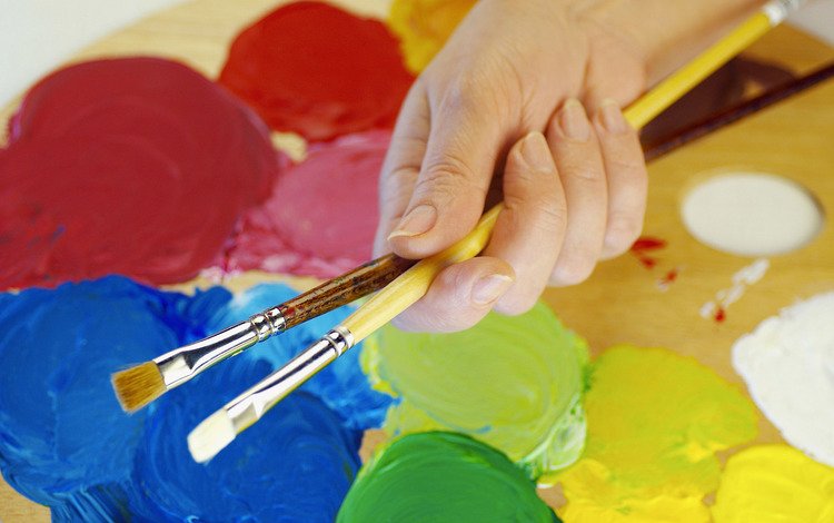 рука, краски, творчество, рисование, кисточки, кисти, изобразительное искусство, hand, paint, creativity, drawing, brush, fine art