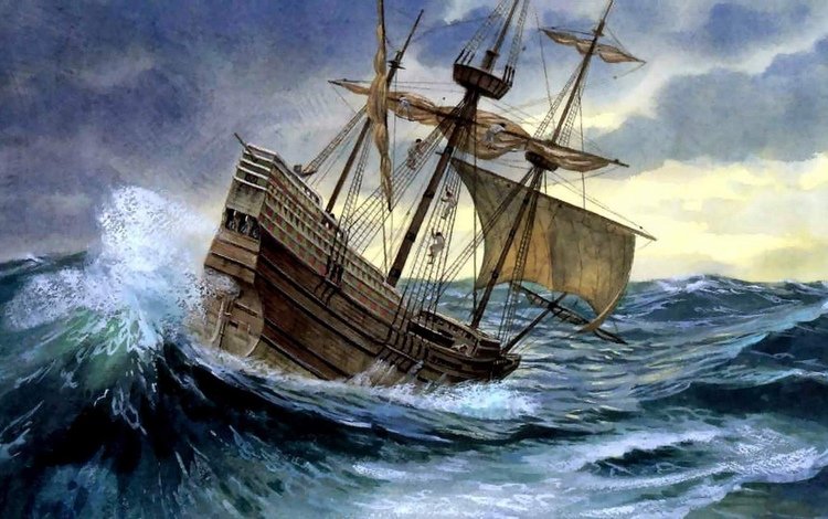 море, корабль, шторм, мрачный, старинный, sea, ship, storm, dark, vintage