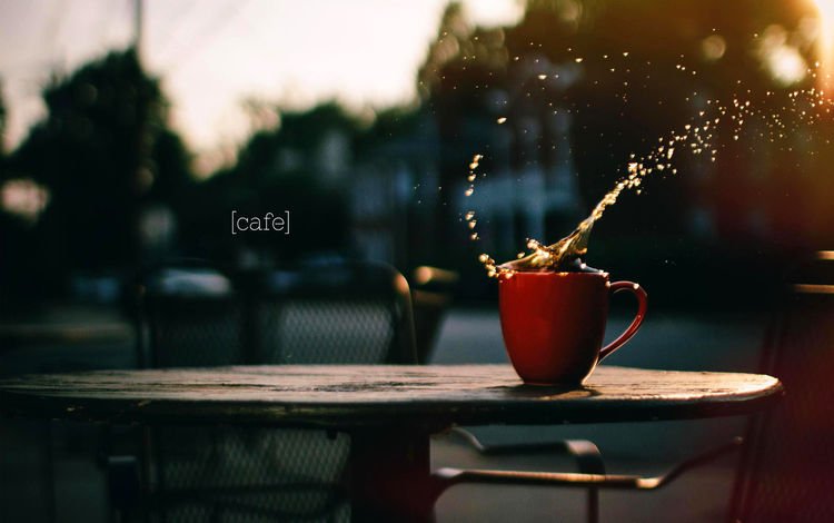 кафе, город, кофе, брызги, чашка, всплеск, cafe, the city, coffee, squirt, cup, splash