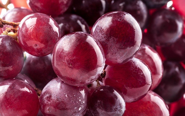 макро, виноград, капли, воды, красный, ягоды, macro, grapes, drops, water, red, berries