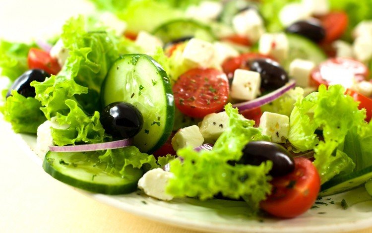 лук, cалат, сыр, греческий салат, овощи, укроп, помидоры, оливки, маслины, огурцы, фета, feta, bow, salad, cheese, greek salad, vegetables, dill, tomatoes, olives, cucumbers