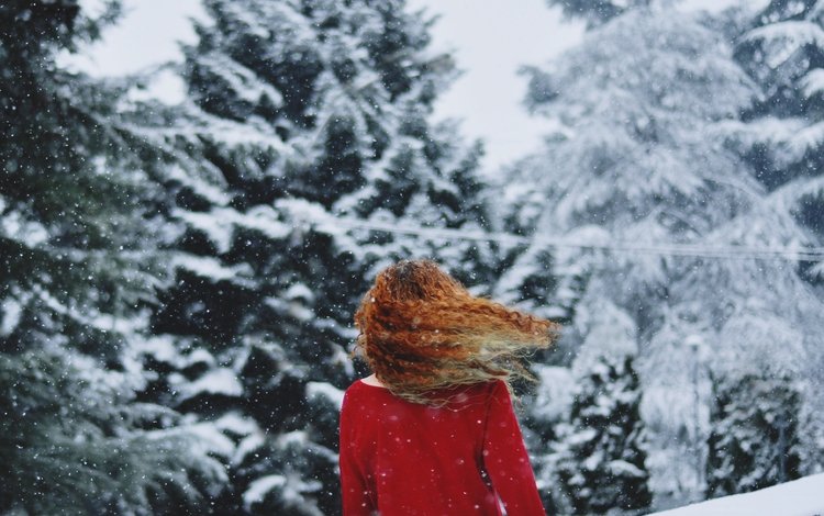 снег, зима, девушка, холод, кудри, волосы, локоны, snow, winter, girl, cold, curls, hair