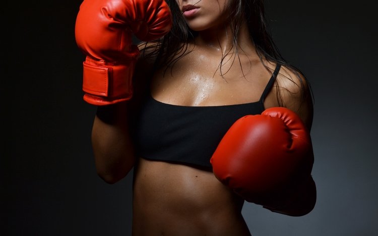 девушка, бокс, боксерские перчатки, girl, boxing, boxing gloves