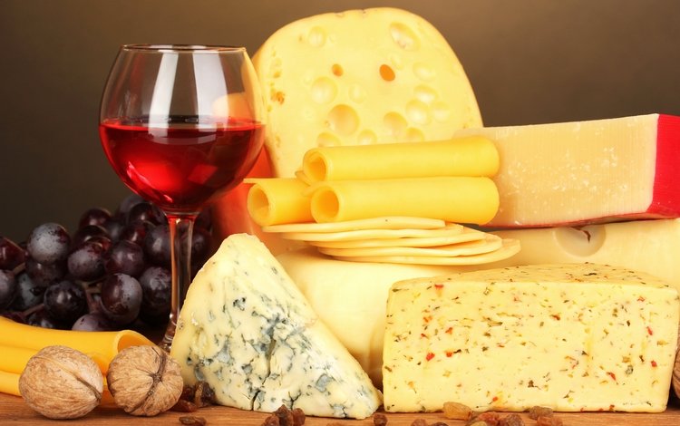 орехи, виноград, бокал, сыр, вино, изюм, виногдад, разные сорта сыра, nuts, grapes, glass, cheese, wine, raisins, winograd, different types of cheese