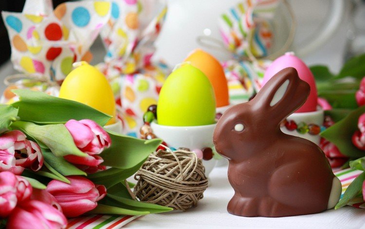 весна, тюльпаны, пасха, яйца, праздник, шоколадный заяц, spring, tulips, easter, eggs, holiday, chocolate bunny