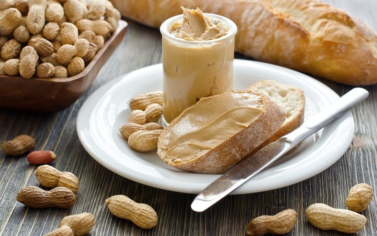 орехи, хлеб, нож, арахис, батон, паста, земляной орех, арахисовая, nuts, bread, knife, peanuts, baton, pasta, groundnuts, peanut