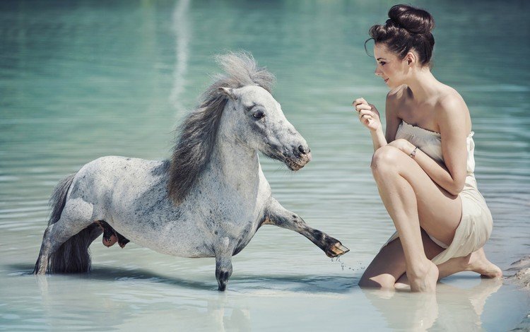 вода, девушка, настроение, пони, лошадка, коняжка, water, girl, mood, pony, horse, konarka
