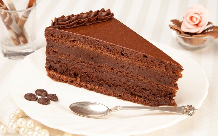 крем для торта, пирожное, кусочек, зерна, шоколадное, кофе, сладкое, тарелка, торт, десерт, ложка, cream cake, piece, grain, chocolate, coffee, sweet, plate, cake, dessert, spoon