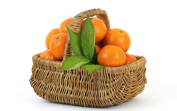 листья, фрукты, апельсины, корзина, цитрусы, leaves, fruit, oranges, basket, citrus