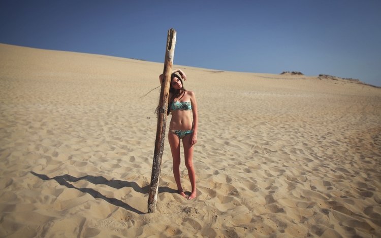 девушка, песок, пляж, купальник, бикини, girl, sand, beach, swimsuit, bikini