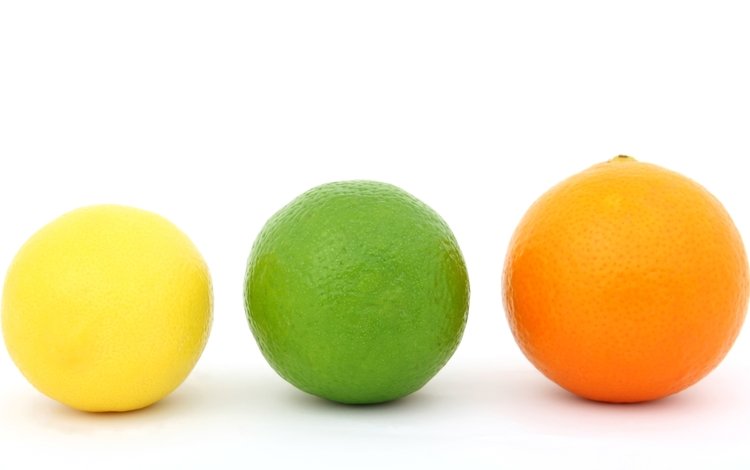 фрукты, лимон, белый фон, апельсин, лайм, цитрусы, fruit, lemon, white background, orange, lime, citrus