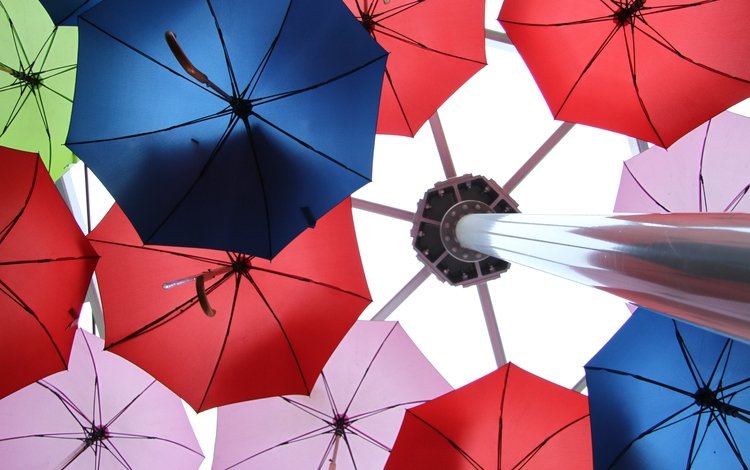 цвет, зонт, цветные, столб, зонты, ракурс, зонтики, колонна, color, umbrella, colored, post, umbrellas, view, column
