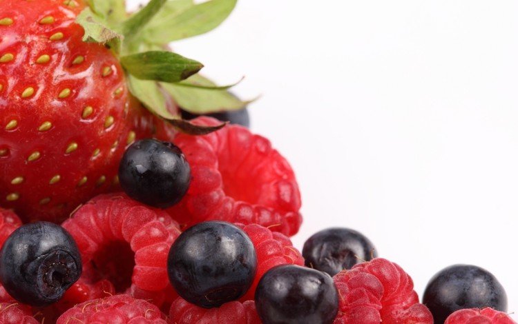 малина, клубника, ягоды, черника, raspberry, strawberry, berries, blueberries