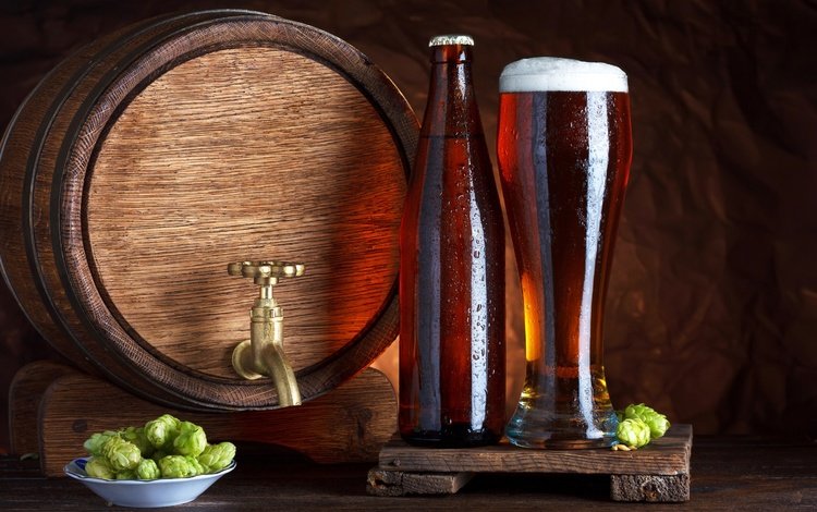 напитки, стакан, пиво, бочка, хмель, drinks, glass, beer, barrel, hops