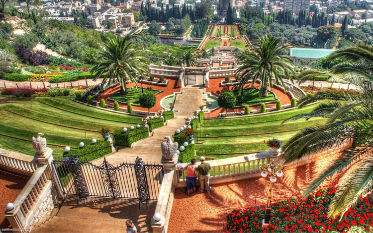 израиль, хайфа, бахайские сады, всемирный центр бахаи, israel, haifa, the bahai gardens, the bahá'í world centre