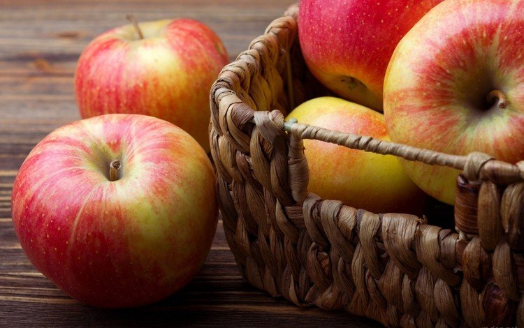 фон, фрукты, яблоки, красные, корзина, яблоко, background, fruit, apples, red, basket, apple