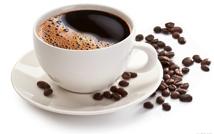 зерна, кофе, белый фон, чашка, grain, coffee, white background, cup