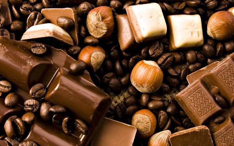 орехи, кофе, шоколад, кофейные зерна, фундук, nuts, coffee, chocolate, coffee beans, hazelnuts