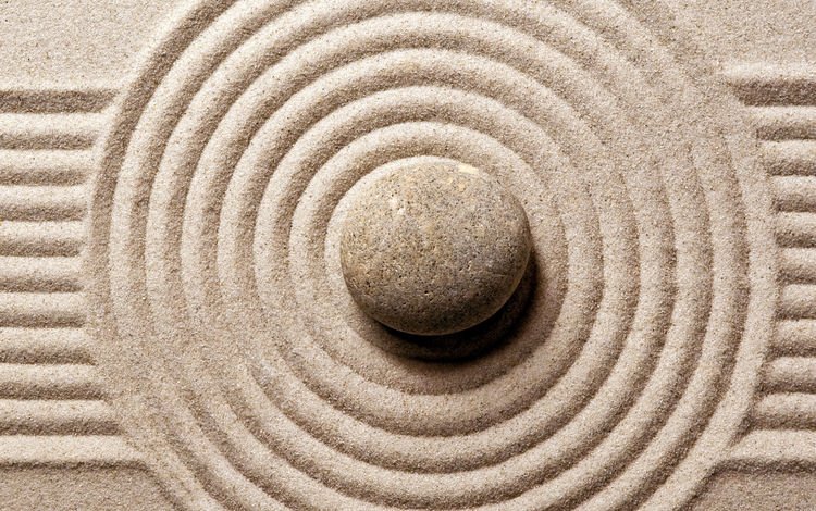 гармония, песок, камень, спираль, круг, дзен, симметрия, шаблон, harmony, sand, stone, spiral, round, zen, symmetry, template
