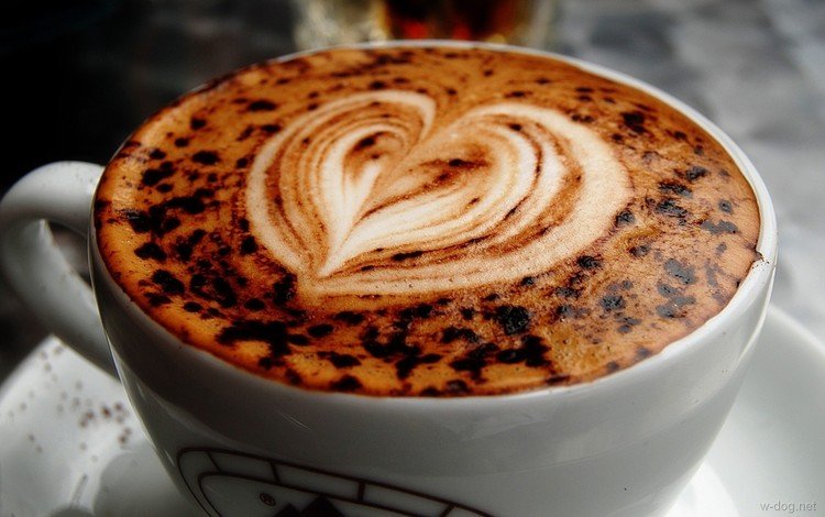 кофе, сердце, чашка, капучино, пенка, coffee, heart, cup, cappuccino, foam