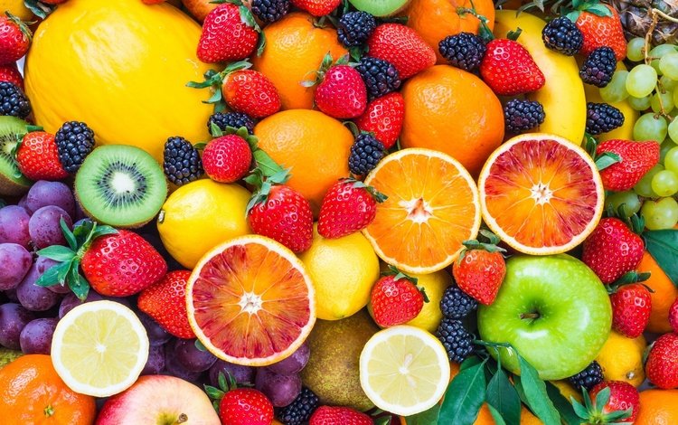 виноград, груши, фрукты, яблоки, клубника, лимон, ягоды, киви, бананы, grapes, pear, fruit, apples, strawberry, lemon, berries, kiwi, bananas