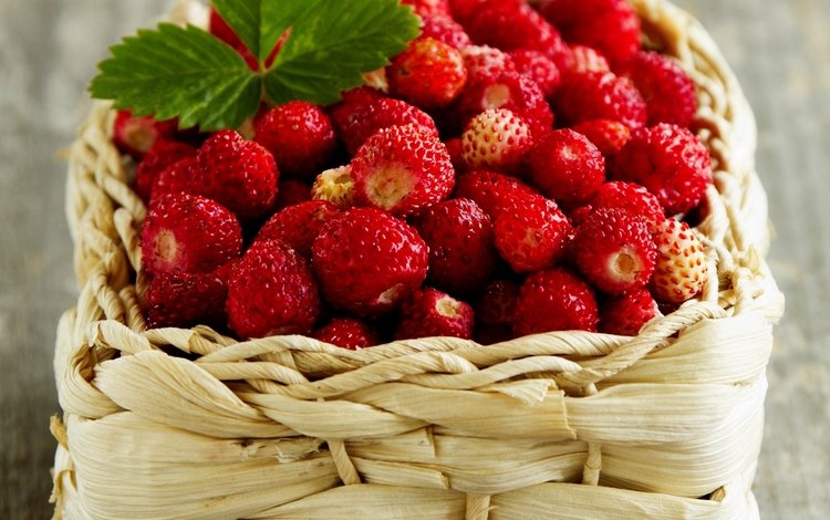 ягоды, земляника, корзинка, лукошко, berries, strawberries, basket