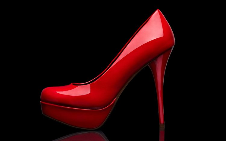 стиль, отражение, фон, красные, черный, туфли, каблук, style, reflection, background, red, black, shoes, heel