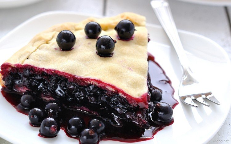 фон, вилка, ягоды, выпечка, пирог, смородина, чёрная смородина, background, plug, berries, cakes, pie, currants, black currant