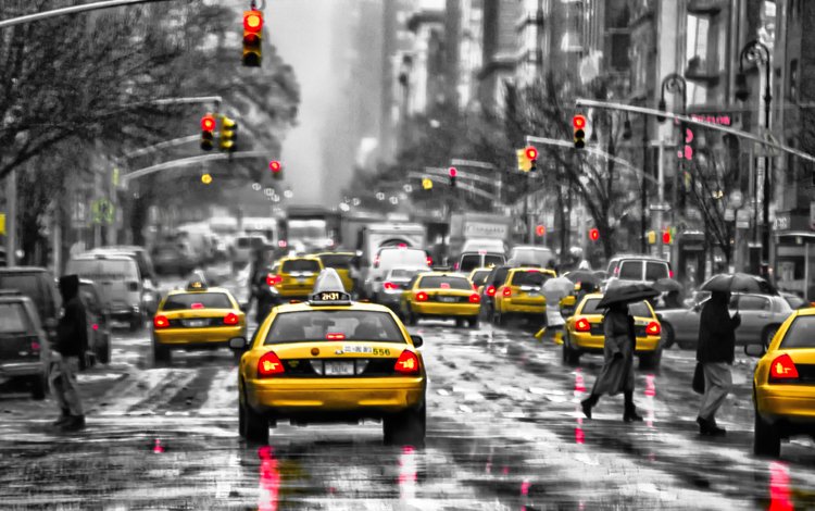 дорога, люди, город, улица, дождь, здания, такси, road, people, the city, street, rain, building, taxi