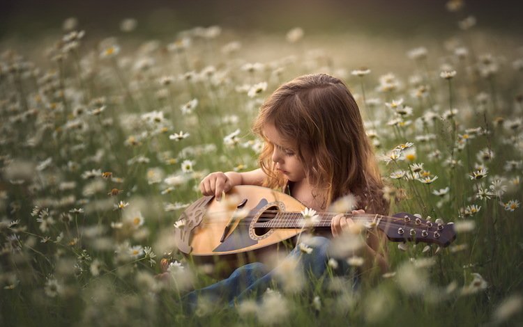 цветы, лето, музыка, дети, девочка, flowers, summer, music, children, girl