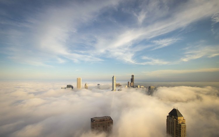 небо, облака, город, сша, здания, чикаго, the sky, clouds, the city, usa, building, chicago