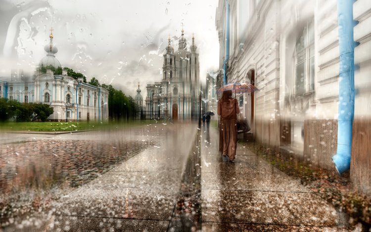 девушка, капли, плащ, дождь, зонт, санкт-петербург, girl, drops, cloak, rain, umbrella, saint petersburg