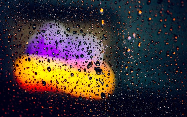 огни, вода, макро, фон, капли, дождь, стекло, размытие, lights, water, macro, background, drops, rain, glass, blur