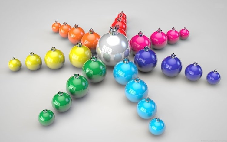 лучи, цвет, звезда, шарики, игрушки, праздник, rays, color, star, balls, toys, holiday