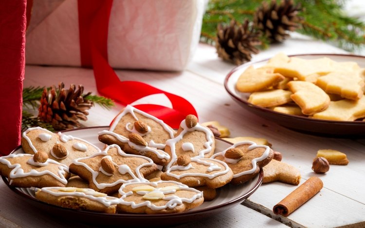 корица, праздник, печенье, выпечка, миндаль, новогоднее, cinnamon, holiday, cookies, cakes, almonds, christmas