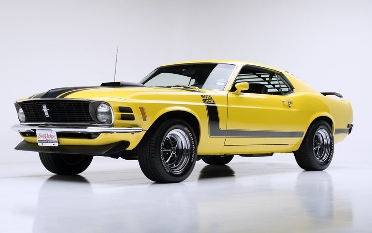 1970, ford mustang boss 302, желтый мустанг ford, yellow ford mustang
