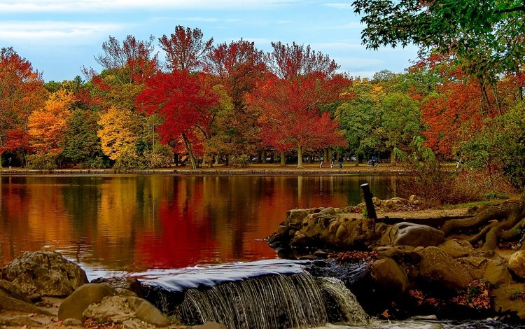 деревья, нью - йорк, озеро, парк, осень, штат нью-йорк, belmont lake, belmont lake state park, озеро белмонт, вавилон, trees, new york, lake, park, autumn, the state of new york, lake belmont, babylon