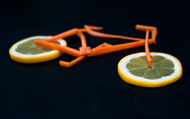 лимон, велосипед, морковь, lemon, bike, carrots