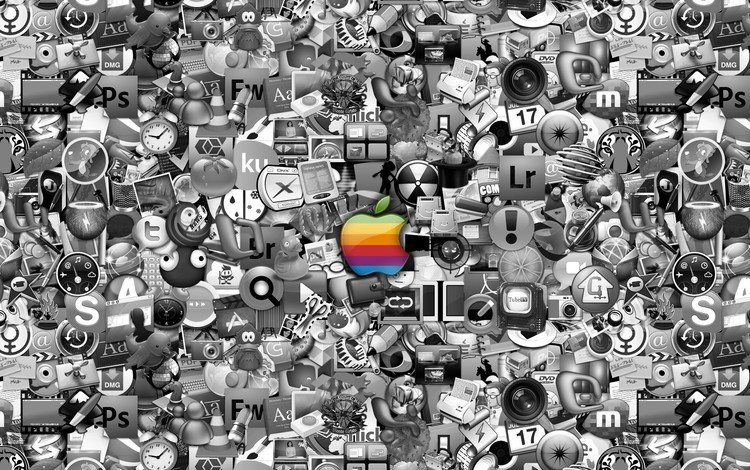 много, значки, логотипы, apple mac иконки, a lot, icons, logos, apple mac icons